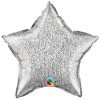 Silver Glitter Plain Star Foil Balloon