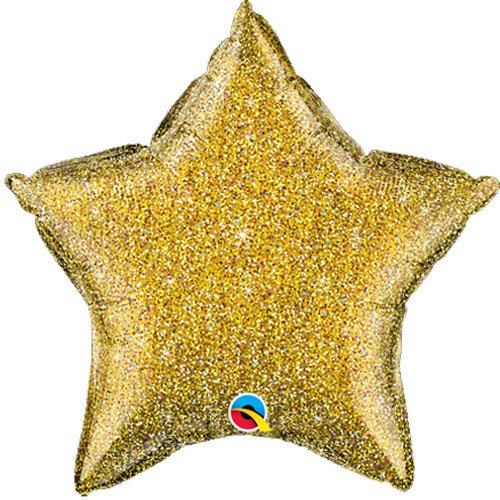 Gold Glitter Plain Star Foil Balloon
