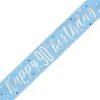 Happy 90th Birthday Banner Glitz Blue2