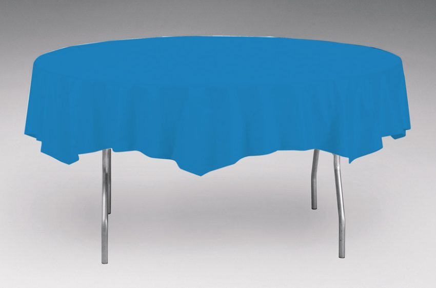 Blue Plastic Tablecover Round