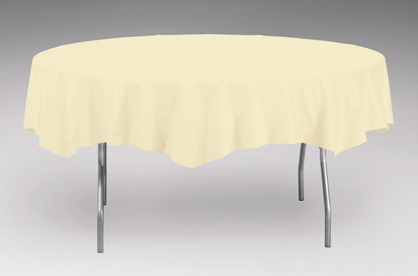 Ivory Plastic Tablecover Round