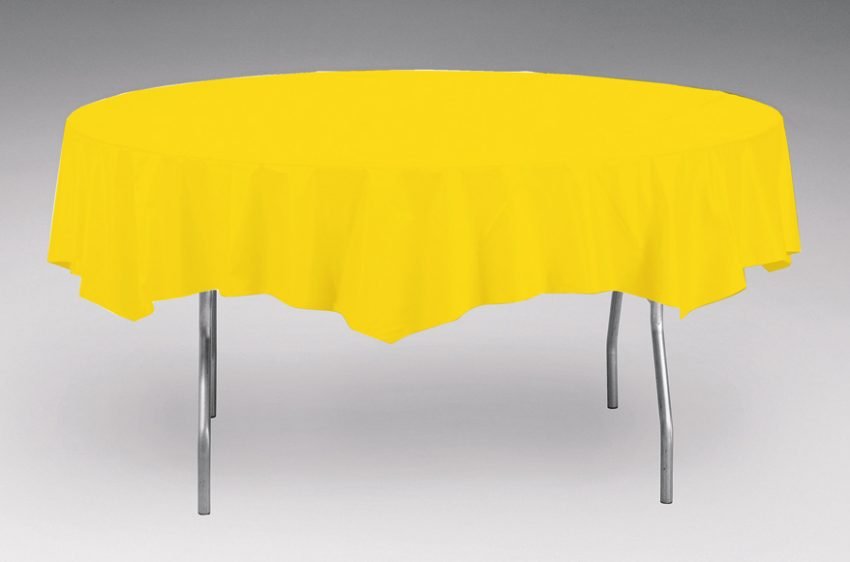 Yellow Plastic Tablecover Round