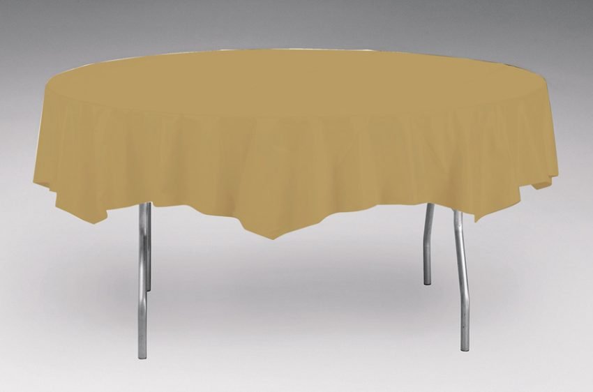 Gold Plastic Tablecover Round