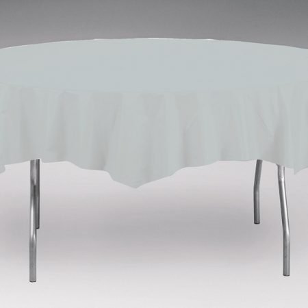Silver Plastic Tablecover Round