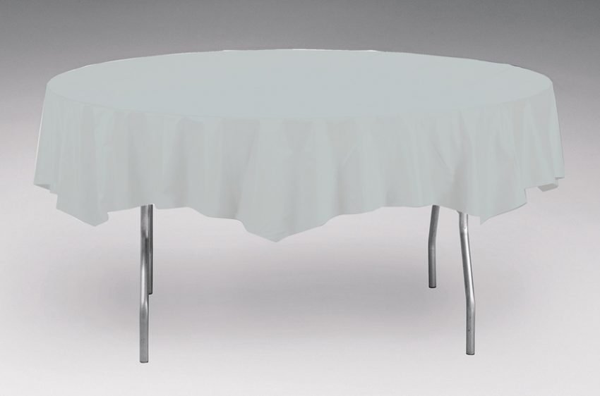 Silver Plastic Tablecover Round