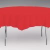 Red Plastic Tablecover Round