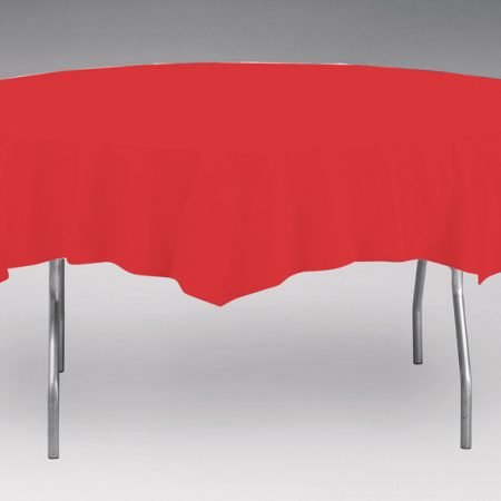 Red Plastic Tablecover Round