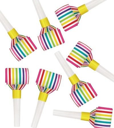 Rainbow Striped Squawker Blowouts