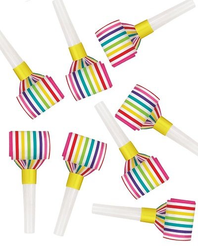 Rainbow Striped Squawker Blowouts