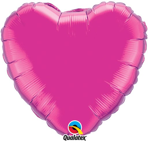 Magenta Plain Heart Foil Balloon