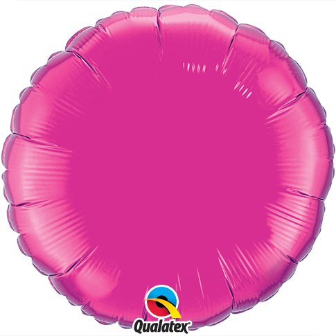 Magenta Plain Round Foil Balloon