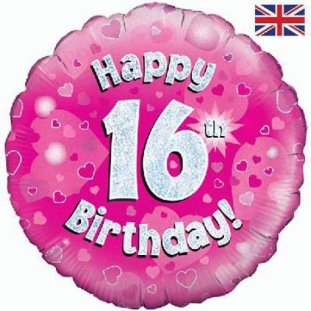 Happy 16th Birthday Pink Foil Balloon