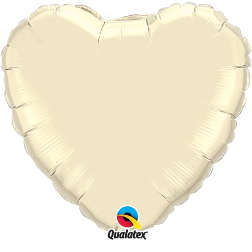 Ivory Plain Heart Foil Balloon