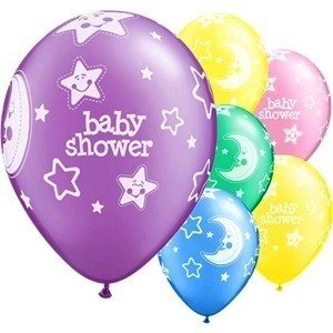 Baby Shower Moon & Stars Latex Balloons