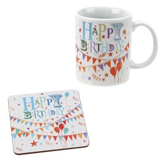 Happy Birthday Mug & Coaster Set