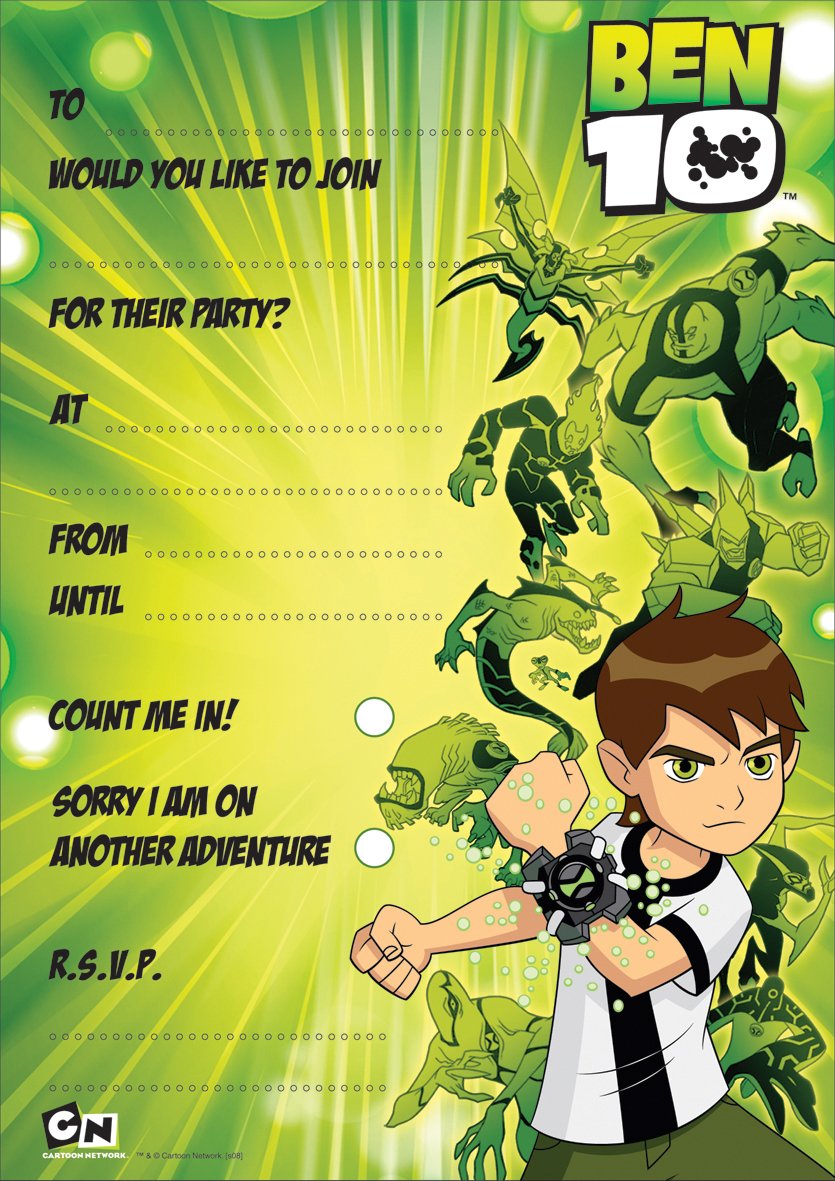 Ben 10 Invites