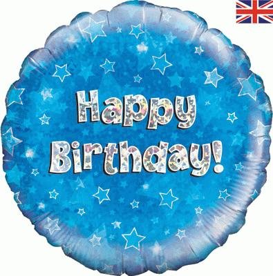 Happy Birthday Foil Balloon Blue