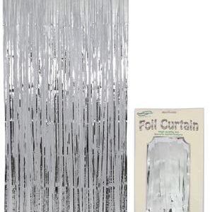 Shimmer Foil Door Curtain Silver