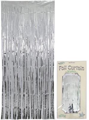Shimmer Foil Door Curtain Silver