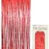 Shimmer Foil Door Curtain Red