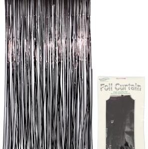 Shimmer Foil Door Curtain Black
