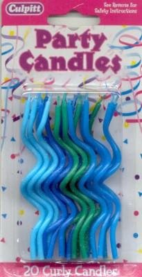 Blue Curly Candles