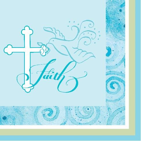 Faithful Dove Blue Lunch Napkins