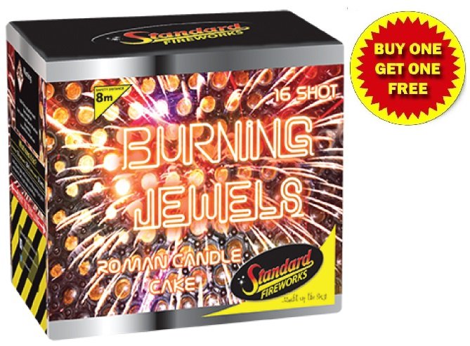 Burning Jewels Roman Candle Cake