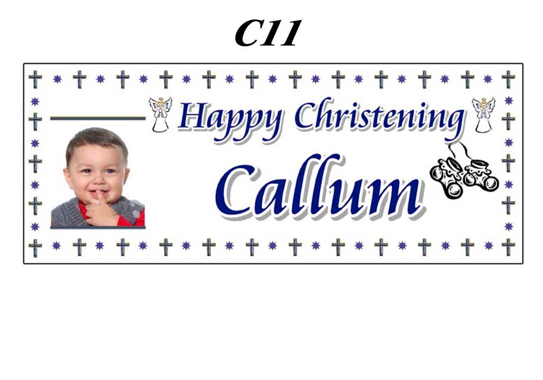 Happy Christening Banner C11
