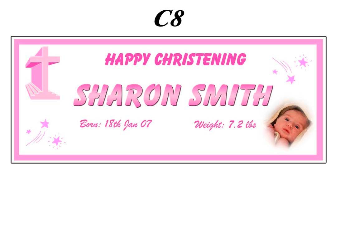 Happy Christening Banner C8