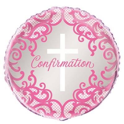 Confirmation Pink Foil Balloon