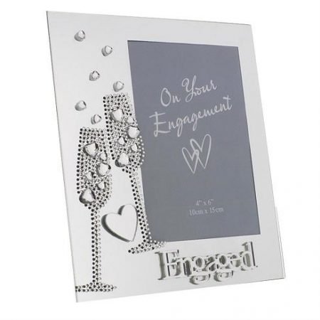 Engaged Mirrored Letter Photo Frame