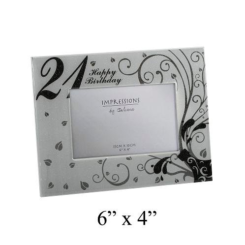 Aluminium & Epoxy Fin Photo Frame 4x6 sparkle 21st Birthday