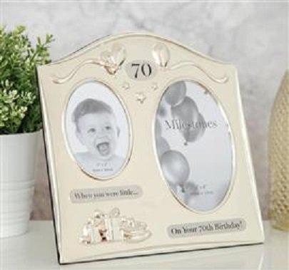 Happy 70th Birthday Photo Frame Then & Now