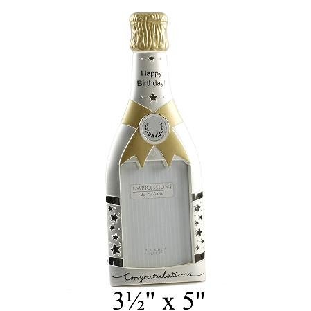 Happy Birthday Champagne Bottle Photo Frame