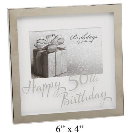 Happy 50th Birthday Photo Frame Mirror Print