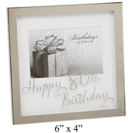 Happy 80th Birthday Photo Frame Mirror Print