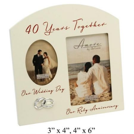 Happy 40th Anniversary Amore Photo Frame