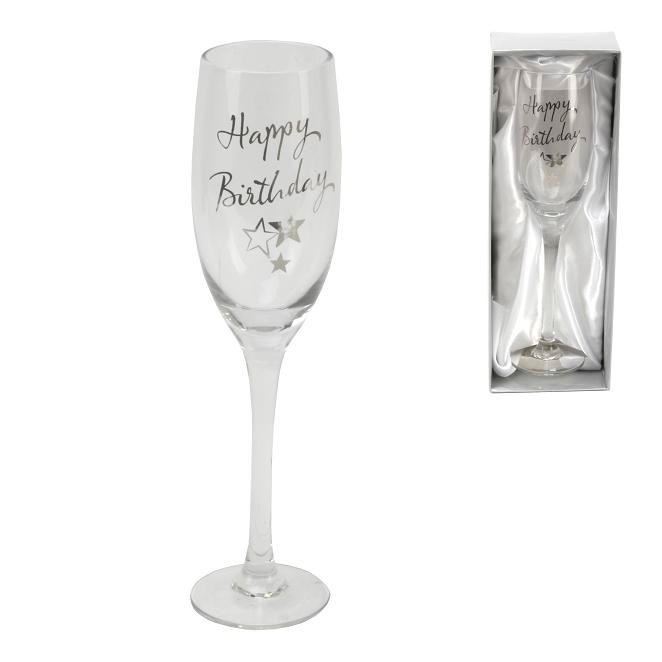 Happy Birthday Flute Glass