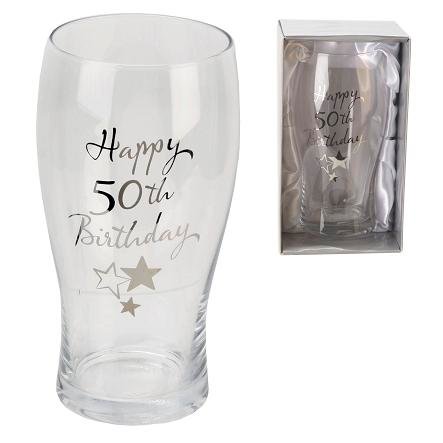 Happy 50th Birthday Pint Glass