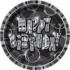 Happy Birthday Plates Glitz Black