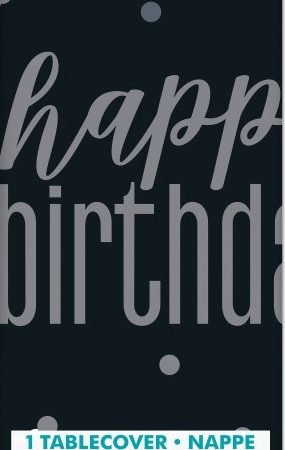 Happy Birthday Tablecover Glitz Black