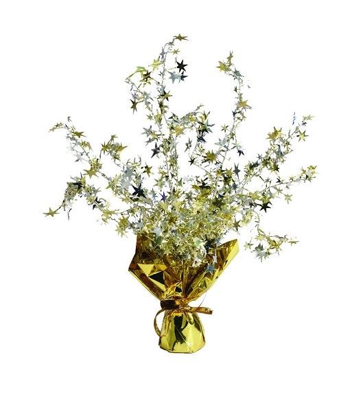 Gold & Silver Hearts Foil Spray Weighted Centrepiece