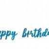 Happy Birthday Letter Banner Glitz Blue