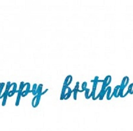 Happy Birthday Letter Banner Glitz Blue