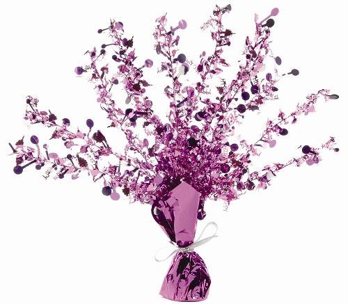 Happy Birthday Pink Foil Spray Weighted Centrepiece
