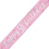 Happy 50th Birthday Banner Glitz Pink