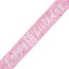 Happy 60th Birthday Banner Glitz Pink