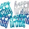 Happy Birthday Glitz Blue Confetti