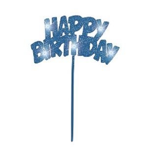 Happy Birthday Blue Flashing Cake Topper